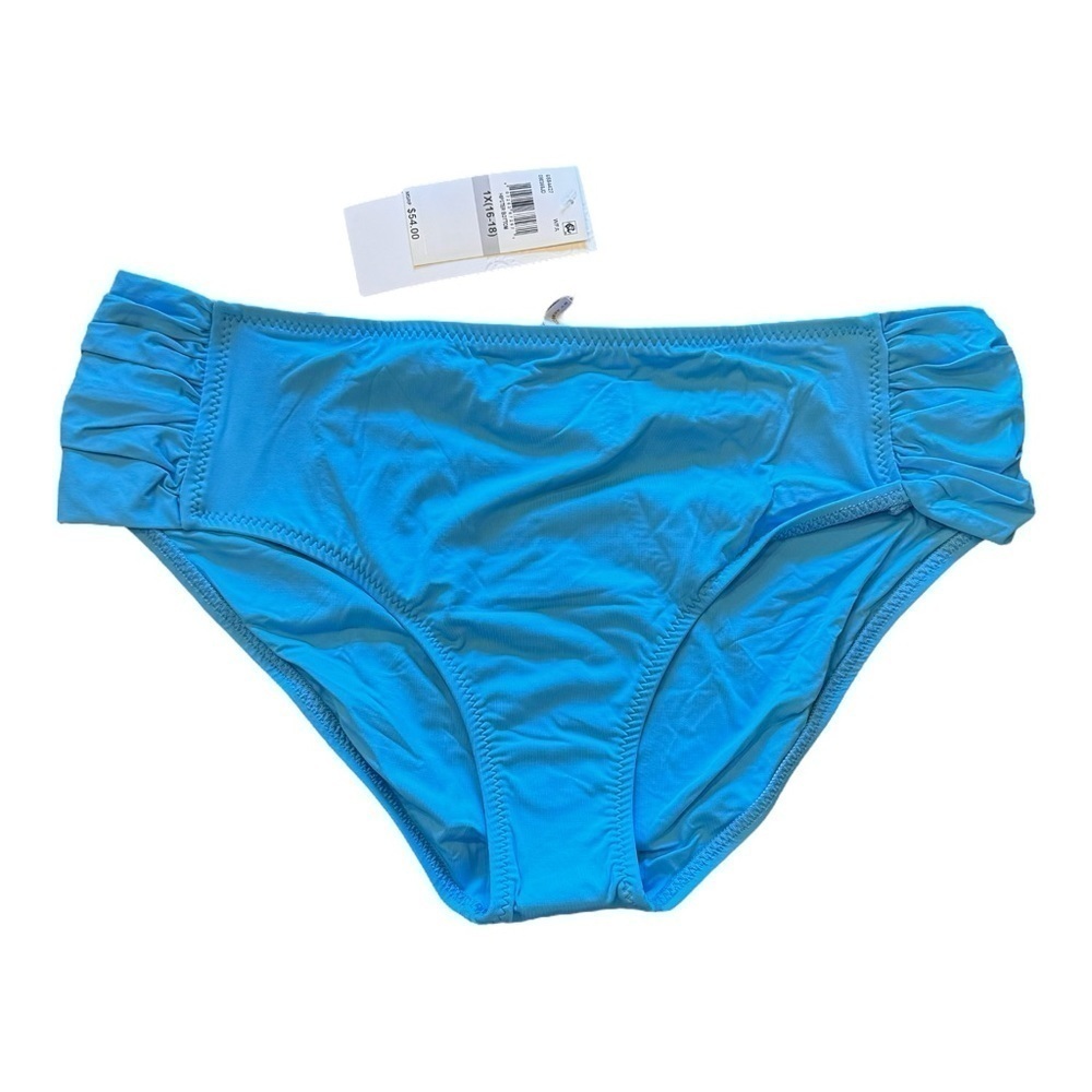 ВЕССА Color Code Side-Shirred Hipster Bikini Bottoms in Blue NWT